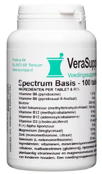 De Online Drogist Verasupplements spectrum basis tabletten aanbieding