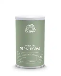 De Online Drogist Mattisson healthstyle biologische gerstegras poeder aanbieding