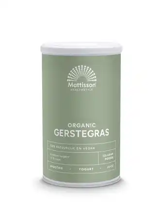 De Online Drogist Mattisson healthstyle biologische gerstegras poeder aanbieding
