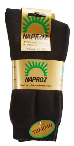 De Online Drogist Naproz thermo sokken zwart maat 39-42 3 paar aanbieding