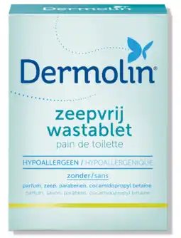 De Online Drogist Dermolin wastablet zeepvrij 100gr aanbieding