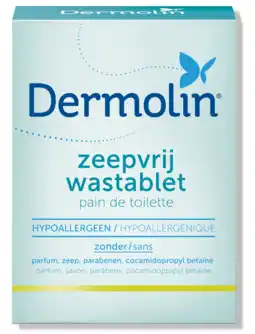 De Online Drogist Dermolin wastablet zeepvrij 100gr aanbieding