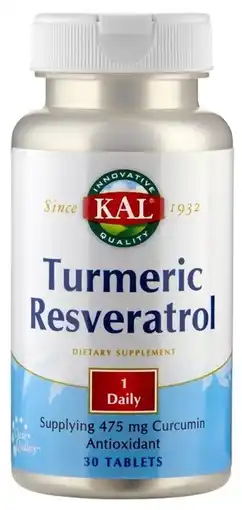 De Online Drogist Kal kurkuma & resveratrol tabletten aanbieding