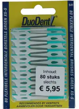 De Online Drogist Duodent flexibele interdentale borstels groen xs-s aanbieding