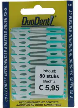 De Online Drogist Duodent flexibele interdentale borstels groen xs-s aanbieding