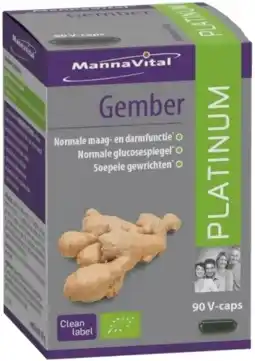 De Online Drogist Mannavital gember platinum capsules aanbieding