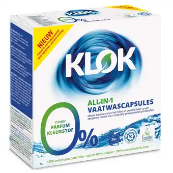 De Online Drogist Klok allin1 vaatwascapsules aanbieding