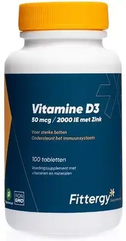 De Online Drogist Fittergy vitamine d3 50mcg met zink tabletten aanbieding