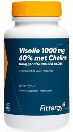 De Online Drogist Fittergy visolie 1000mg 60% met choline capsules aanbieding