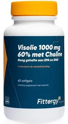 De Online Drogist Fittergy visolie 1000mg 60% met choline capsules aanbieding