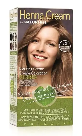 De Online Drogist Naturtint henna cream 7.3 goud blond semi-permanente kleuring aanbieding