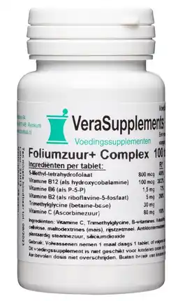 De Online Drogist Verasupplements foliumzuur+ complex tabletten aanbieding
