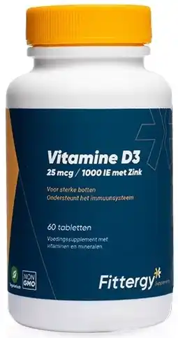 De Online Drogist Fittergy vitamine d3 25mcg met zink aanbieding