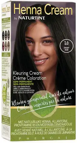 De Online Drogist Naturtint henna cream 1.0 zwart semi-permanente kleuring aanbieding