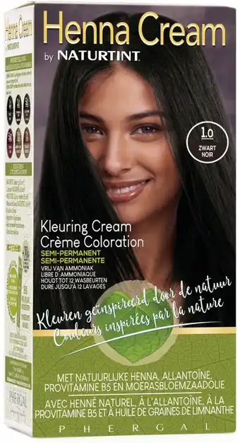 De Online Drogist Naturtint henna cream 1.0 zwart semi-permanente kleuring aanbieding