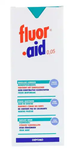 De Online Drogist Fluor aid mondspoelmiddel 500ml aanbieding