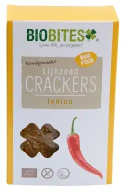 De Online Drogist Biobites lijnzaad crackers raw indian 2st aanbieding