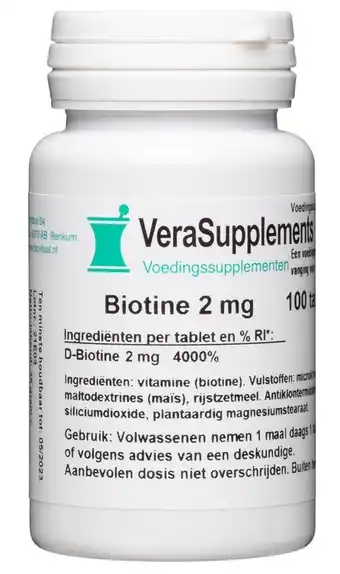 De Online Drogist Verasupplements biotine 2 mg tabletten aanbieding