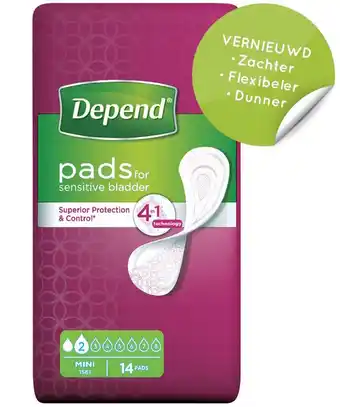 De Online Drogist Depend pads mini aanbieding