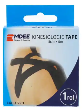 De Online Drogist Emdee kinesiology tape zwart non cut aanbieding