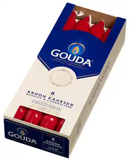 De Online Drogist Gouda kroonkaarsen robijnrood 240/24 8st aanbieding