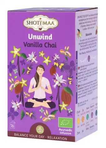 De Online Drogist Shoti maa unwind vanilla chai thee zakjes 16st aanbieding