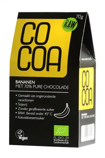 De Online Drogist Cocoa bananen met 70% pure chocolade raw aanbieding