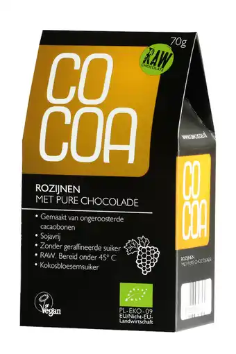 De Online Drogist Cocoa rozijnen met pure chocolade raw aanbieding