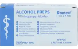 De Online Drogist Romed alcohol doekjes 65x30mm aanbieding
