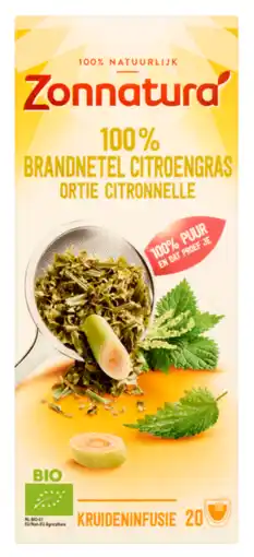 De Online Drogist Zonnatura thee brandnetel & citroengras aanbieding