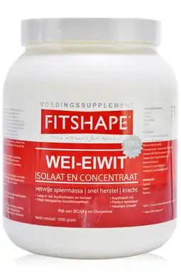 De Online Drogist Fitshape wei eiwit aardbei 1000gr aanbieding
