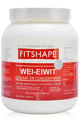 De Online Drogist Fitshape wei eiwit aardbei 1000gr aanbieding