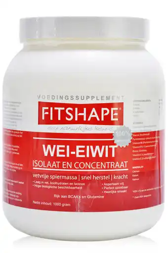 De Online Drogist Fitshape wei eiwit aardbei 1000gr aanbieding