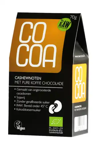 De Online Drogist Cocoa cashewnoten met pure koffie chocolade raw aanbieding