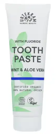 De Online Drogist Urtekram tandpasta mint fluoride aanbieding