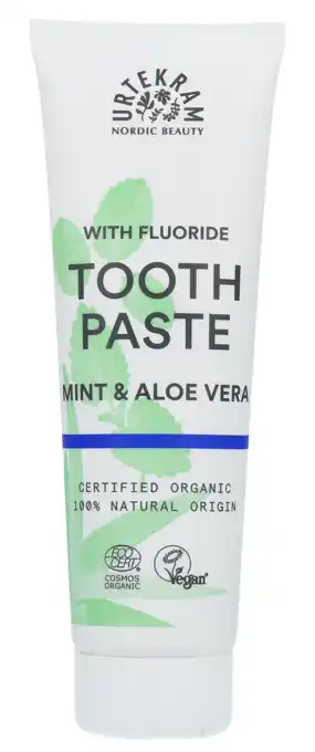De Online Drogist Urtekram tandpasta mint fluoride aanbieding