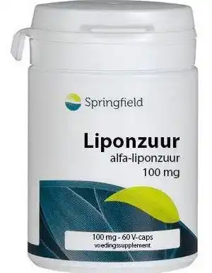 De Online Drogist Springfield alpha liponzuur 100mg vegetaische capsules 60st aanbieding