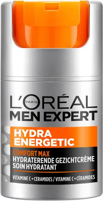 Amazon L’oréal paris men expert l'oréal hydra energetic comfort max - 50ml - gezichtscrème voor droge huid aanbieding
