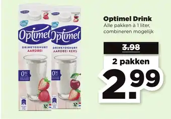 PLUS Optimel Drink Alle pakken à 1 liter aanbieding