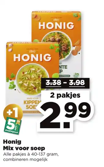 PLUS Honig Mix voor soep Alle pakjes à 40-137 gram aanbieding