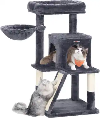 Amazon Feandrea krabpaal, krabpaal met groot platform, rookgrijs pct51g aanbieding