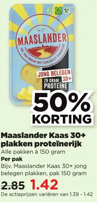 PLUS Maaslander Kaas 30+ plakken proteïnerijk aanbieding