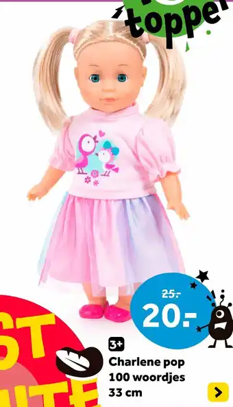 Intertoys Charlene pop 100 woordjes 33 cm aanbieding