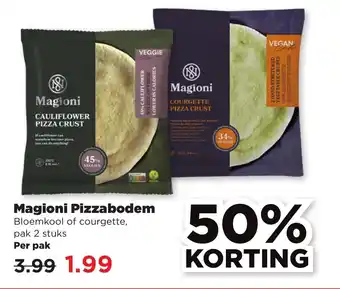 PLUS Magioni Pizzabodem Bloemkool of courgette, pak 2 stuks aanbieding