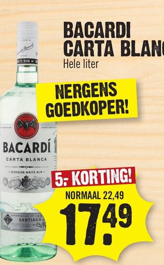 Super Dirck 3 BACARDI CARTA BLANCA aanbieding