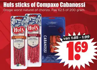 Dirk Huls sticks of Compaxo Cabanossi aanbieding