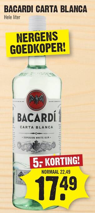 Dirk BACARDI CARTA BLANCA aanbieding