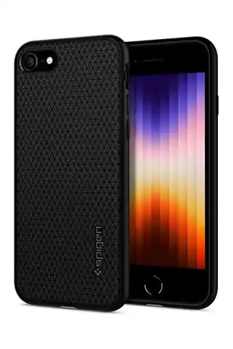 Amazon Spigen liquid air case compatibel met iphone se 2022 5g, iphone se 2020, iphone 8 en iphone 7 -zwart aanbieding