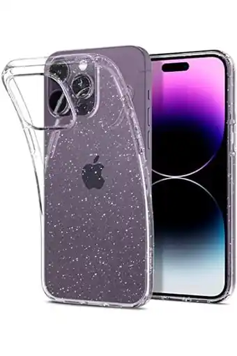 Amazon Spigen liquid crystal glitter case compatibel met iphone 14 pro hoesje -crystal quartz aanbieding