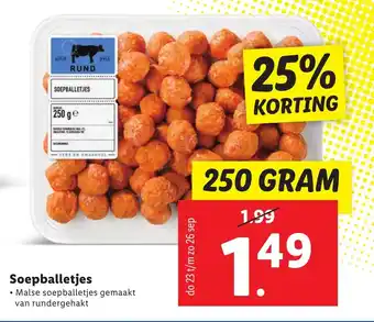 Lidl Soepballetjes 250g aanbieding